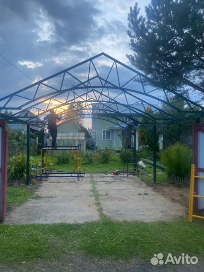 Навесы из металлочерепицы