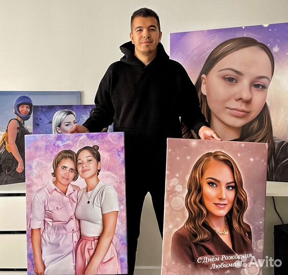 Портрет по фото на холсте на заказ