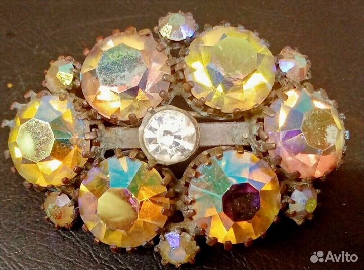 Броши Аврора Бореалис винтаж Чехословакия Леденец