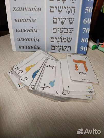 Иврит алфовитные карточки