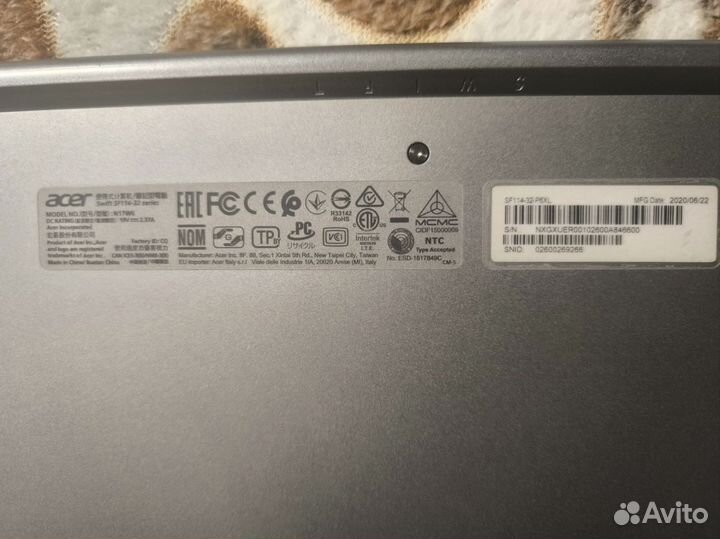 Ноутбук Acer Swift SF 114-32 series N17W6