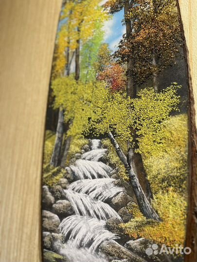 Картина панно из среза дерева