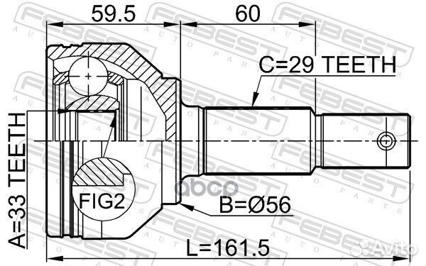 ШРУС наружный 33X56X29 nissan qashqai 06