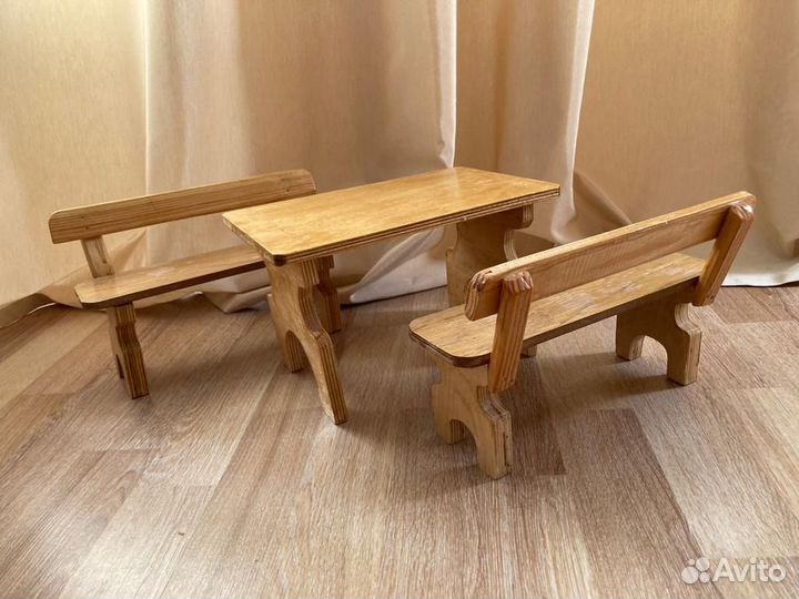Мебель игрушечная деревянная для кукол