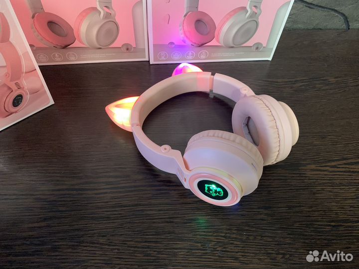 Беспроводные наушники светящиеся детские CAT