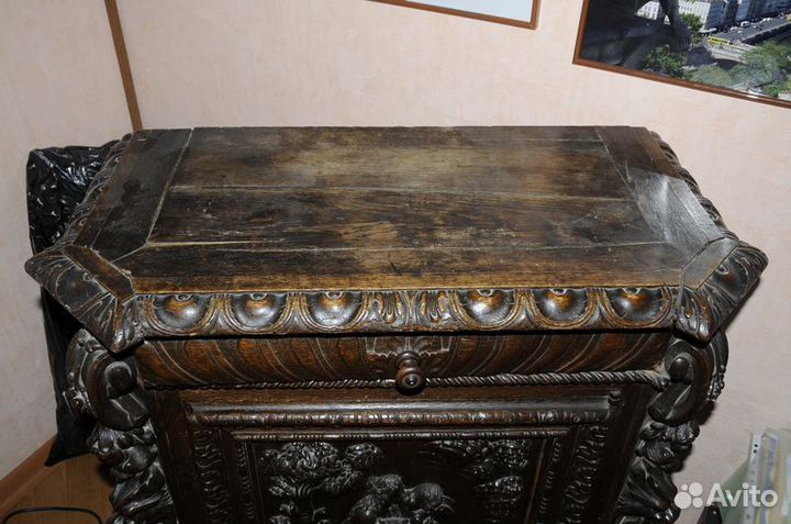 Антикварная тумба, дуб, Европа, конец XIX в