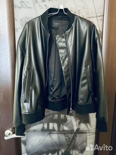 Бомбер экокожа L