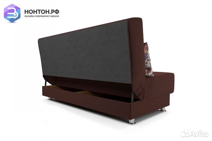 Диван книжка Мария микровелюр коричневый