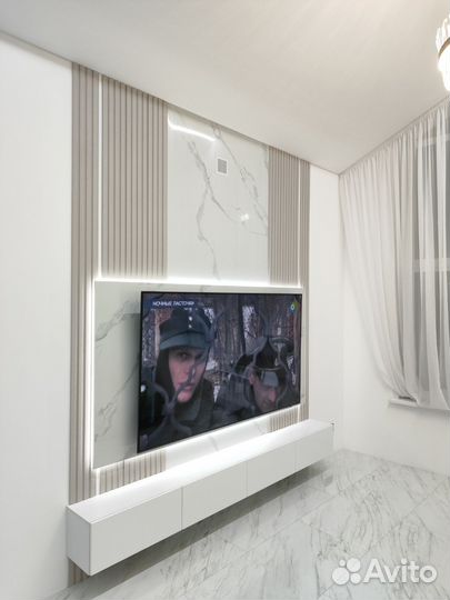 Тв Зона из гибкого мрамора