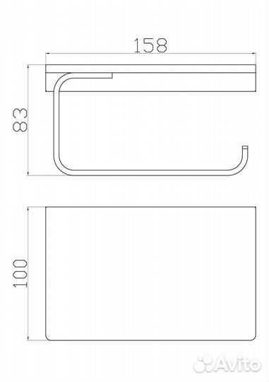 Держатель для туалетной бумаги Wonzon & Woghand WW-9126-BL с полкой, черный