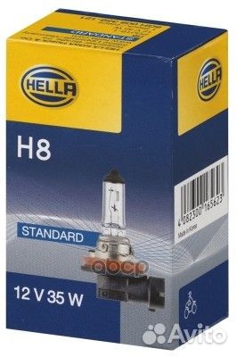 Лампа 12V H8 35W hella 1 шт. картон 8GH008356-1