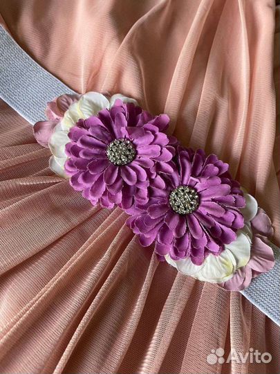 Платье розовое воздушное