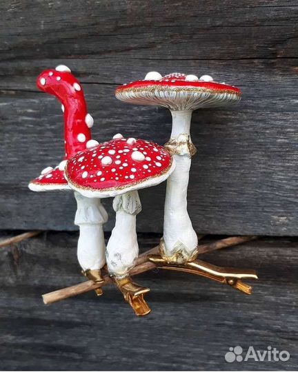 Елочные игрушки грибы мухоморы