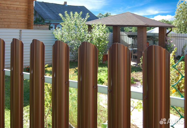 Штакетник П-образный A с прямым резом 0,45 Drap ST RAL 8017 шоколад, 1.00 м