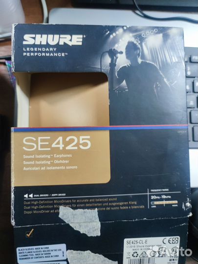 Наушники Shure se425 полный комплект один наушник