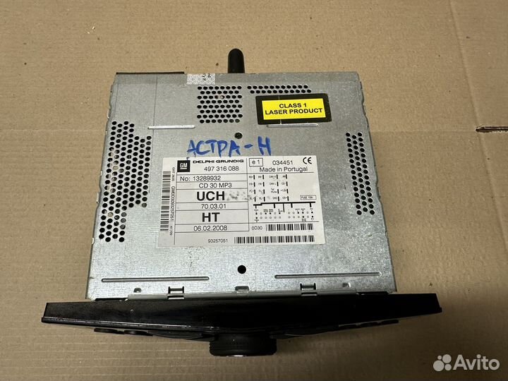 Штатное головное устройство Opel Astra H