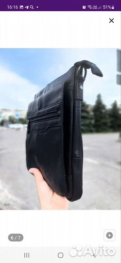 Сумка мужская новая натуральная кожа кожаная