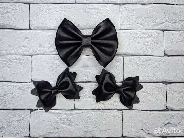 Набор банты заколки из экокожи ручной работы