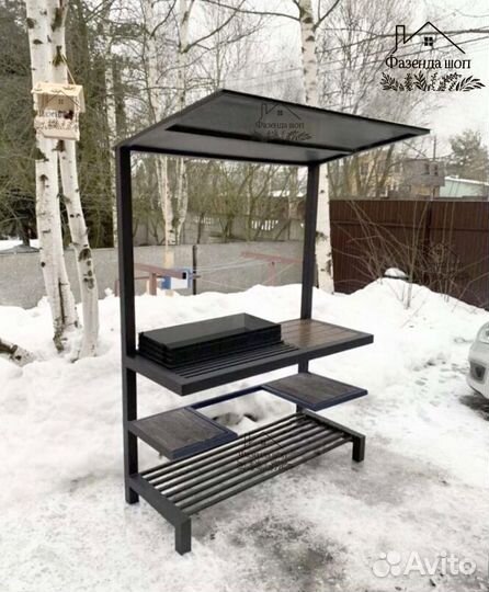 Мангал лофт с крышей