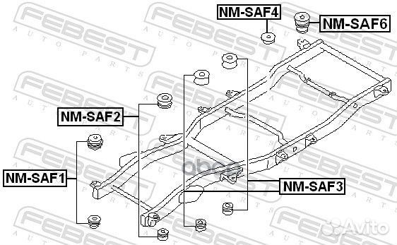 Сайлентблок рамы nissan patrol/safari Y61 1997