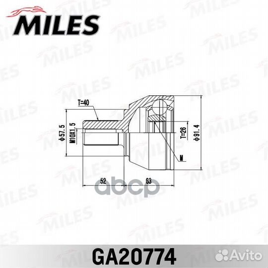 ШРУС ford mondeo IV 2.3 07-15 нар. GA20774 Miles