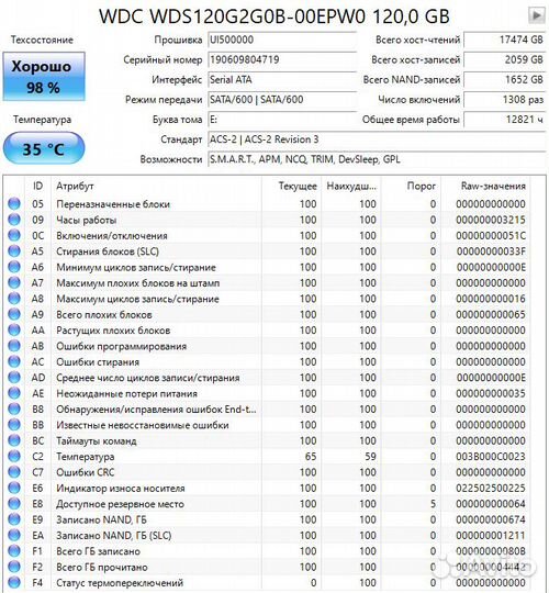 120 гб SSD M.2 накопитель WD Green (wds120g2g0b)