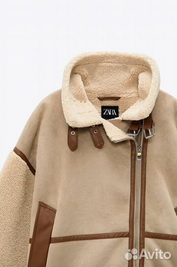 Дубленка авиатор zara
