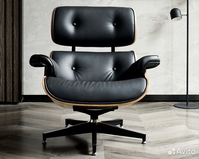 Кресло кожаное eames lounge chair