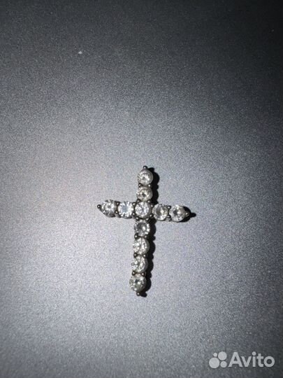 Крестик с камнями серебро