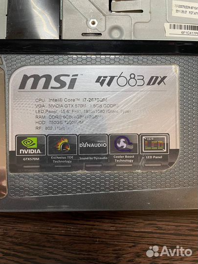 MSI GT683DX в разбор