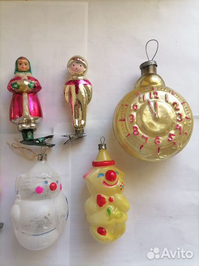 Ёлочные игрушки стеклянные СССР Советские