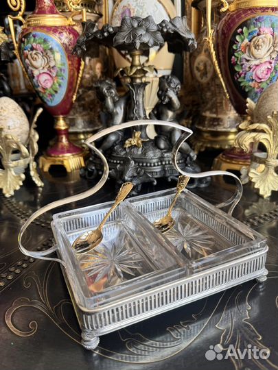 Антиквариат икорница масленка Франция модерн