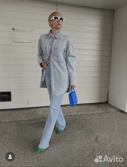 Джинсовая куртка-рубашка Pull&Bear