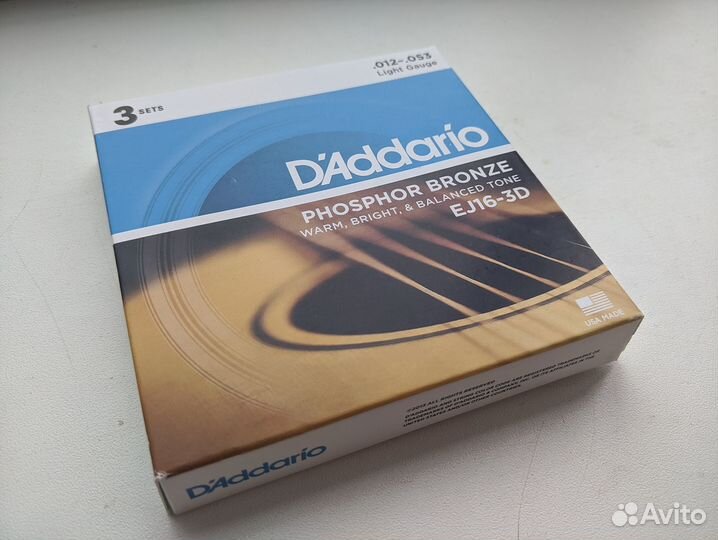 Струны для акустической гитары D addario EJ16 -3D