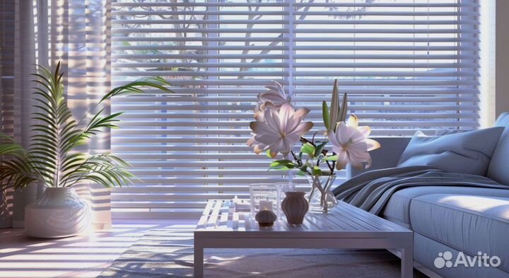 Жалюзи пластиковые с электрокарнизом