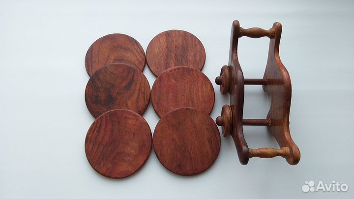 Подставки под кружки и стаканы.Новые.Дерево.6 шт