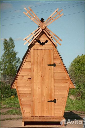 Уличный туалет деревянный Ъ737