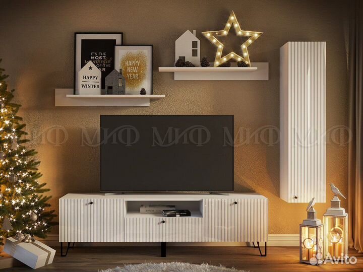 Гостиная.Тумба под телевизор.Тумба белая.Тумба