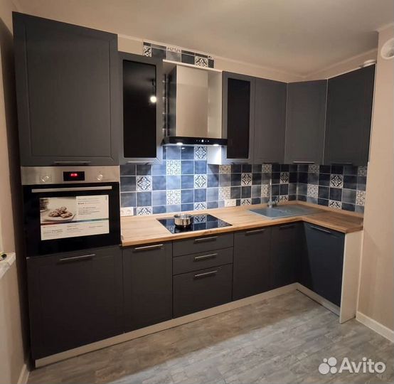Кухня модульная новая серая