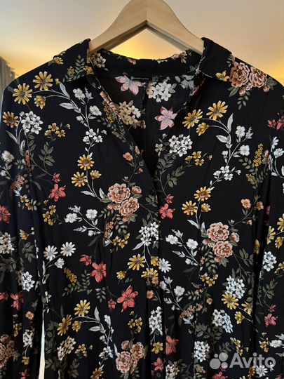 Платье длинное с цветами stradivarius