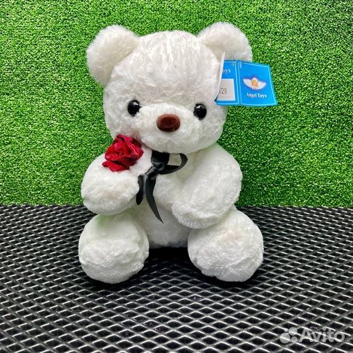 Мягкая игрушка Мишка с Розочкой 28 см оптом