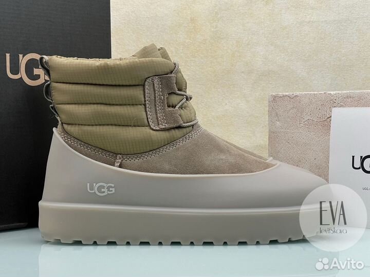 Женские мужские угги с галошами Ugg Mini Lace-Up D