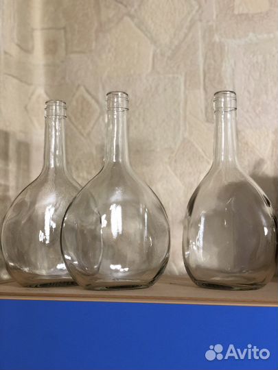 Бутылки стеклянные 3 шт