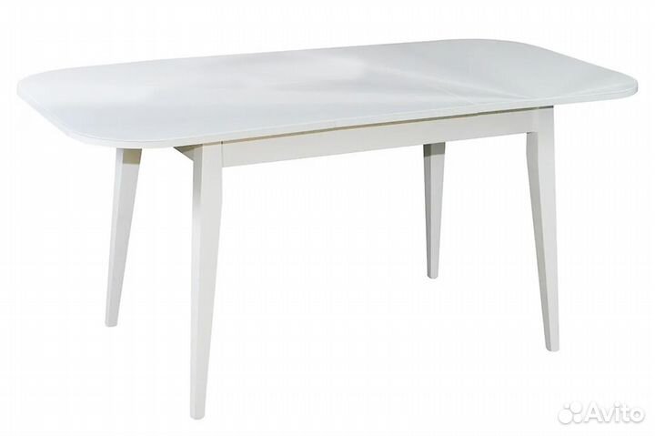 Полонез Стол мдф 1300 мм эмаль белый 130х80 (+50) (прям)