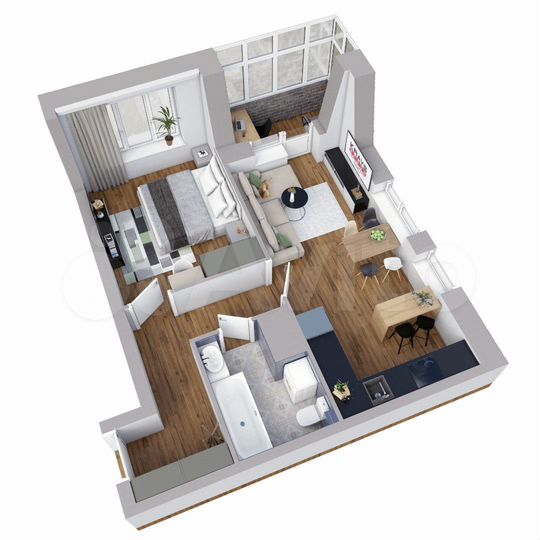 2-к. квартира, 46,2 м², 9/25 эт.