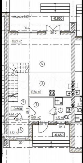 Таунхаус 126,7 м² на участке 1 сот.