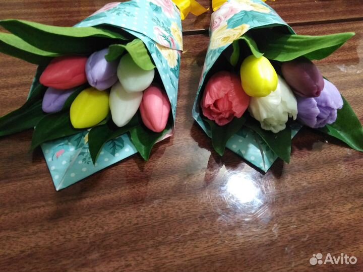 Букет тюльпанов из мыла