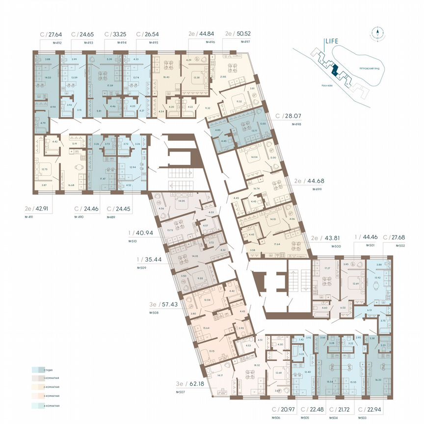 Апартаменты-студия, 21,5 м², 4/8 эт.