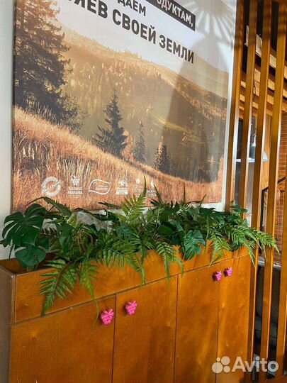 Растения искусственные папоротник в кашпо