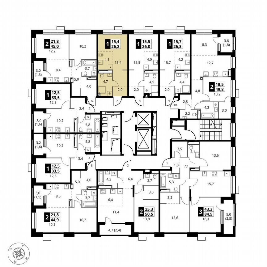 Квартира-студия, 26,2 м², 21/21 эт.